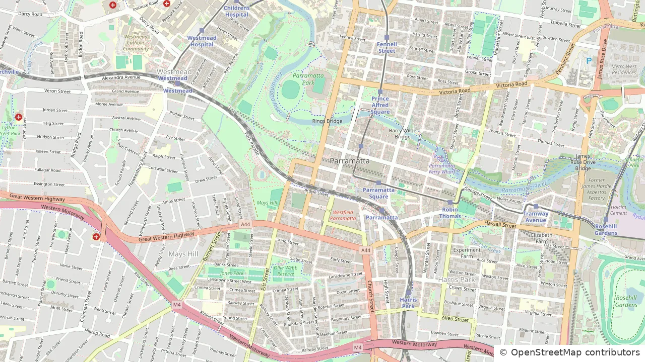 Map of Parramatta NSW 2150